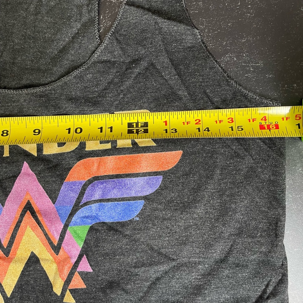 Women's Wonder Woman Retro Rainbow Logo Racerback Tank Top - Picture 5 of 7